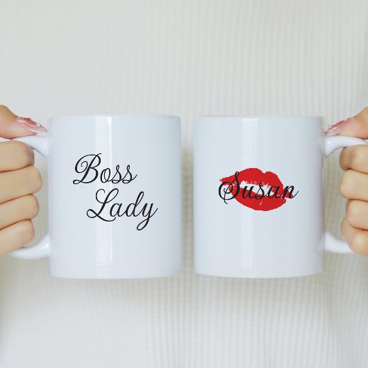 Boss Lady Personalisiert Coffee Tasse mit roten Li