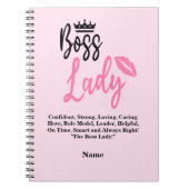 Boss Lady, Personalisierter Name Geschenk für sie Notizblock (Vorderseite)