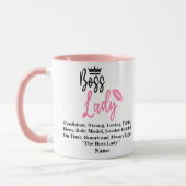 Boss Lady, Personalisierter Name Geschenk für sie Tasse (Links)