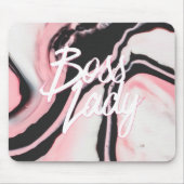 Boss Lady Pink Black Painted Marmor Mousepad (Vorne)
