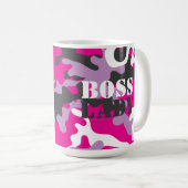Boss Lady Pink Camouflage Getränke Reisecoffee Mug Kaffeetasse (VorderseiteRechts)