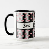 Boss Lady Pink Elefanten Ringer 15oz Tasse (Links)