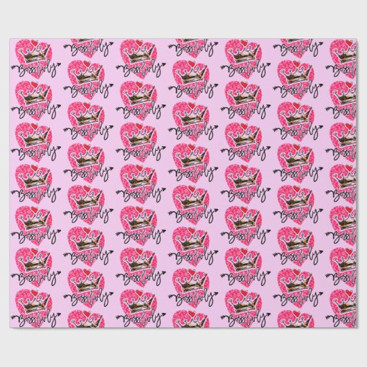 Boss Lady Pink Geschenkpapier (Flach)