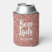 Boss Lady Pink Rose Gold Glitzer Sparkasse Custom Dosenkühler (Kanne Rückseite)