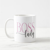 Boss Lady Pink und Grau Kaffeetasse (Links)