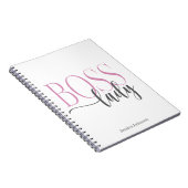 Boss Lady Pink und Grau Natural Notizblock (Rechte Seite)