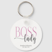 Boss Lady Pink und Grau Natural Schlüsselanhänger (Vorderseite)