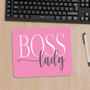 Boss Lady Pink und Gray Mousepad