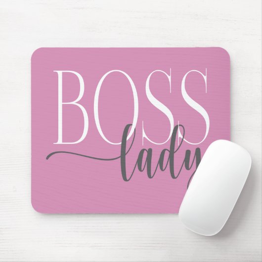Boss Lady Pink und Gray Mousepad (Mit Mouse)