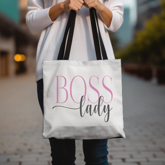 Boss Lady Pink und Gray Mousepad Tasche