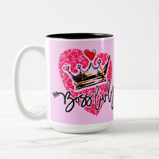 Boss Lady Pink Zweifarbige Tasse (Links)