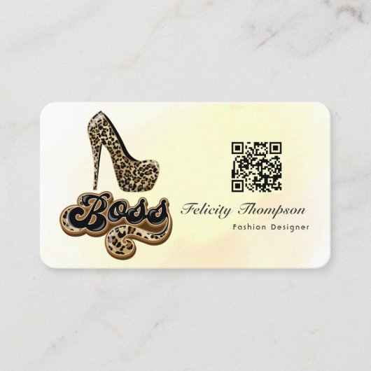 Boss Lady QR Code Visitenkarte (Vorderseite)