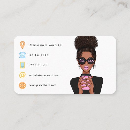 Boss Lady QR Code Visitenkarte (Rückseite)