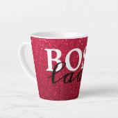 Boss Lady Red Glitzer Tasse (Linke Ecke)
