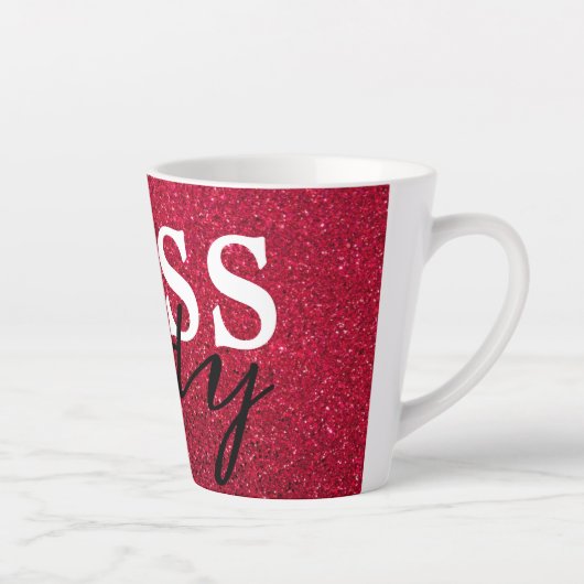 Boss Lady Red Glitzer Tasse (Rechts)