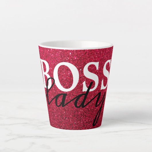 Boss Lady Red Glitzer Tasse (Vorderseite)
