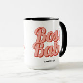 Boss Lady Retro Kundenname Kaffeemaschine Tasse (VorderseiteRechts)