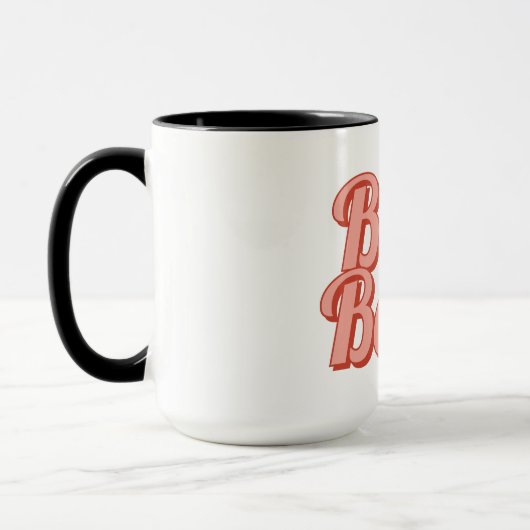 Boss Lady Retro Kundenname Kaffeemaschine Tasse (Links)