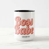 Boss Lady Retro Kundenname Kaffeemaschine Tasse (Zentrum)