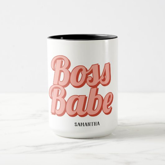 Boss Lady Retro Kundenname Kaffeemaschine Tasse (Zentrum)