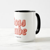 Boss Lady Retro Kundenname Kaffeemaschine Tasse (VorderseiteRechts)