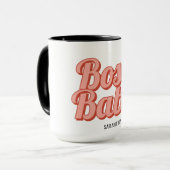 Boss Lady Retro Kundenname Kaffeemaschine Tasse (Vorderseite Links)