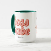 Boss Lady Retro Kundenspezifischer Name Kaffeemasc Tasse (Vorderseite Links)