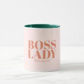 Boss Lady Retro Kundenspezifischer Name Kaffeemasc Tasse (Zentrum)