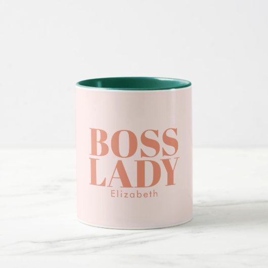 Boss Lady Retro Kundenspezifischer Name Kaffeemasc Tasse (Zentrum)