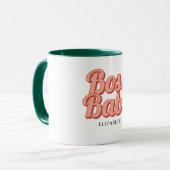 Boss Lady Retro Kundenspezifischer Name Kaffeemasc Tasse (Vorderseite Links)