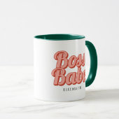 Boss Lady Retro Kundenspezifischer Name Kaffeemasc Tasse (VorderseiteRechts)