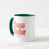 Boss Lady Retro Kundenspezifischer Name Kaffeemasc Tasse (Vorderseite Links)