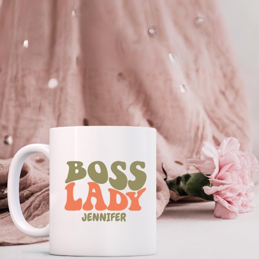 Boss Lady Retro Personalisiert Kaffeetasse