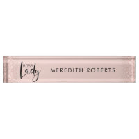 Boss Lady Rose Gold Blush Glitzer Personalisiert