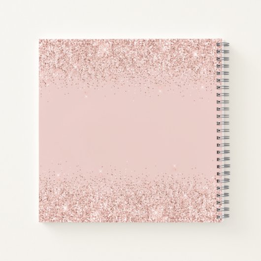 Boss Lady Rose Gold Blush Glitzer Personalisiert Notizblock (Rückseite)
