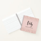Boss Lady Rose Gold Blush Glitzer Personalisiert Notizblock (Innenseite)