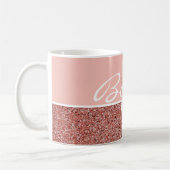 Boss Lady Rose Gold Pink Glitzer Kaffeetasse (Links)