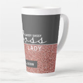 Boss Lady Rose Gold Pink Glitzer Personalisiert Milchtasse (Rechte Ecke)