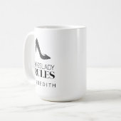 Boss Lady Rules Stiletto-Logo Personalisiert Kaffeetasse (Vorderseite Links)
