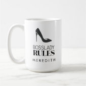 Boss Lady Rules Stiletto-Logo Personalisiert Kaffeetasse (Links)
