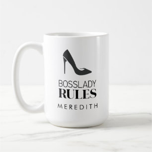 Boss Lady Rules Stiletto-Logo Personalisiert Kaffeetasse