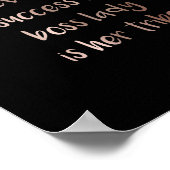 Boss Lady Stamm Rose Gold Typografie Zitat Black Poster (Ecke)