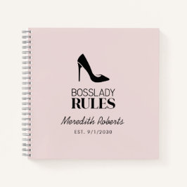 Boss Lady Stiletto Logo Blush Personalisiert Notizblock