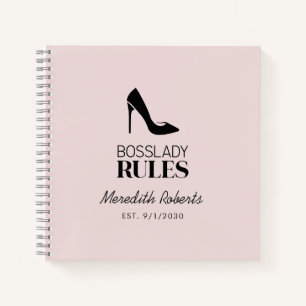 Boss Lady Stiletto Logo Blush Personalisiert Notizblock