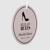 Boss Lady Stiletto Logo Blush Personalisiert Ornament (Vorderseite)