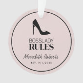 Boss Lady Stiletto Logo Blush Personalisiert Ornament (Vorderseite)