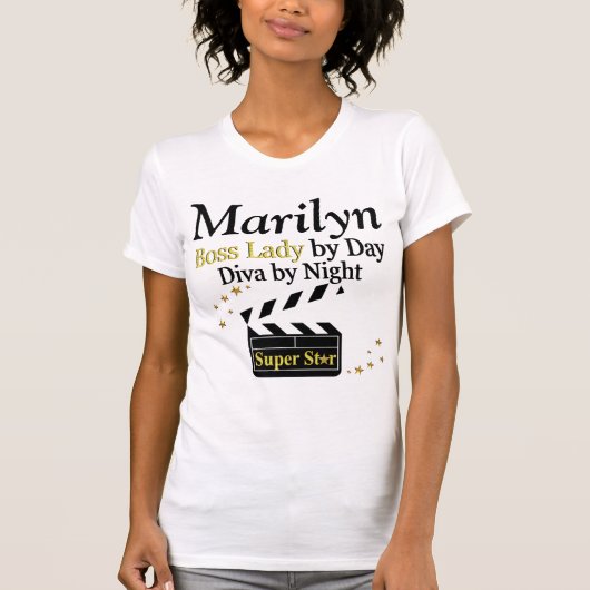 BOSS LADY SUPER STAR PERSONALISIERT T SHIRT (Vorderseite)