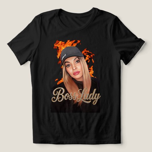 Boss Lady T-Shirt Tri-Blend Shirt (Design Vorderseite)