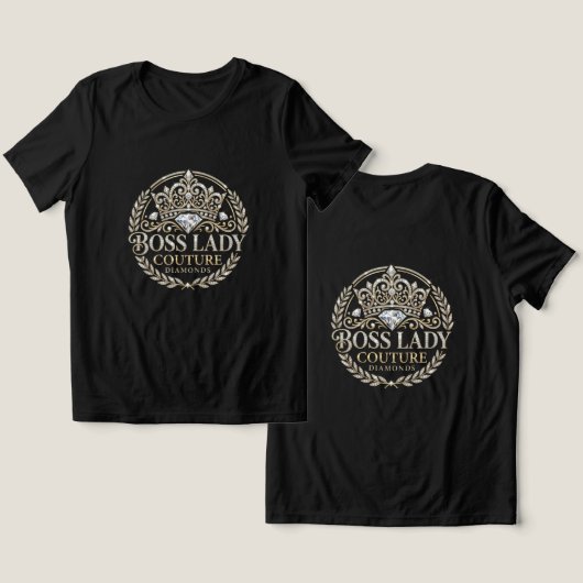 Boss Lady T-Shirt Tri-Blend Shirt (Design Vorderseite & Rückseite)