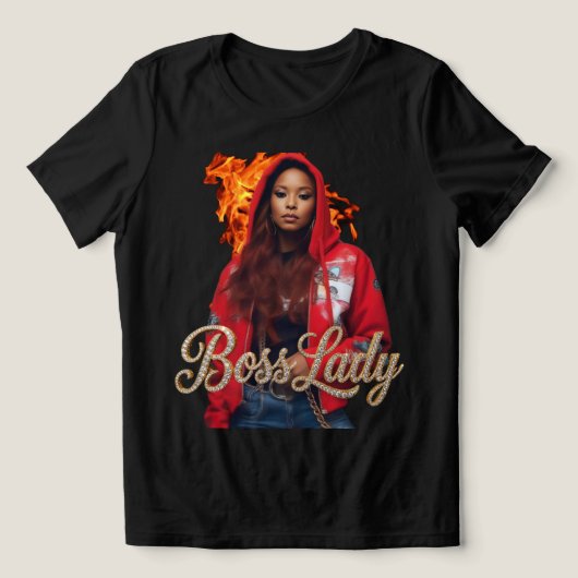 Boss Lady T-Shirt Tri-Blend Shirt (Design Vorderseite)